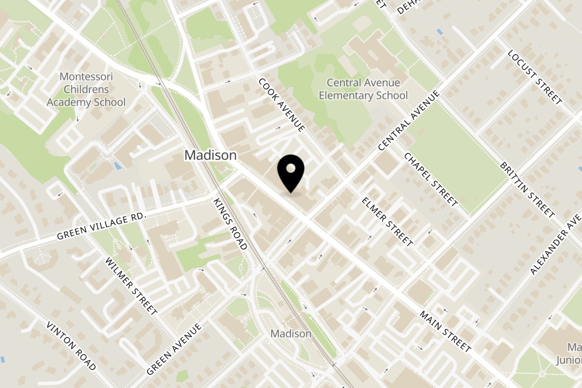 Map showing the location of Halal Cantina on 50 1/2 Main St in Madison